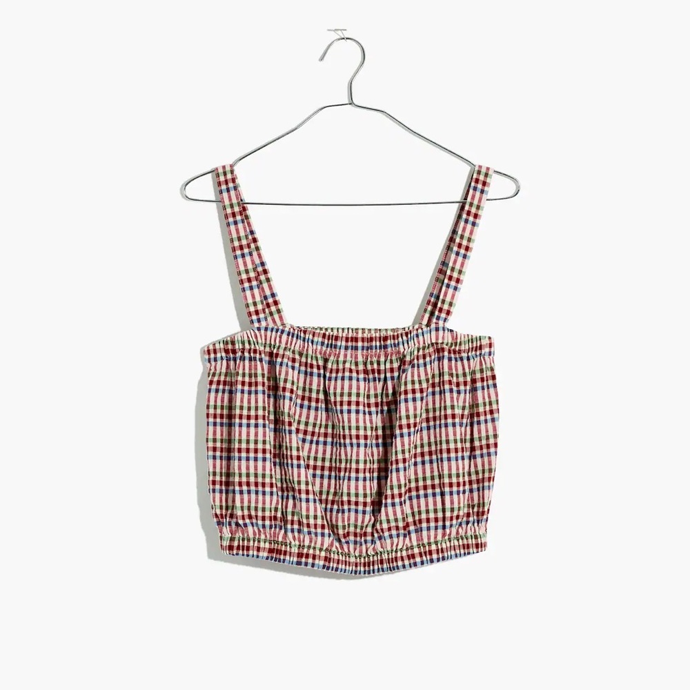 Madewell Crop Tank Top in Rainbow Gingham